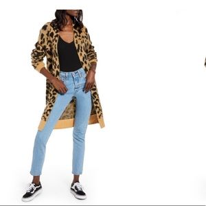 BP Long Leopard Cardigan XS